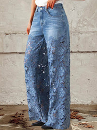 Britta | Damenjeans mit Spitze und Patchwork