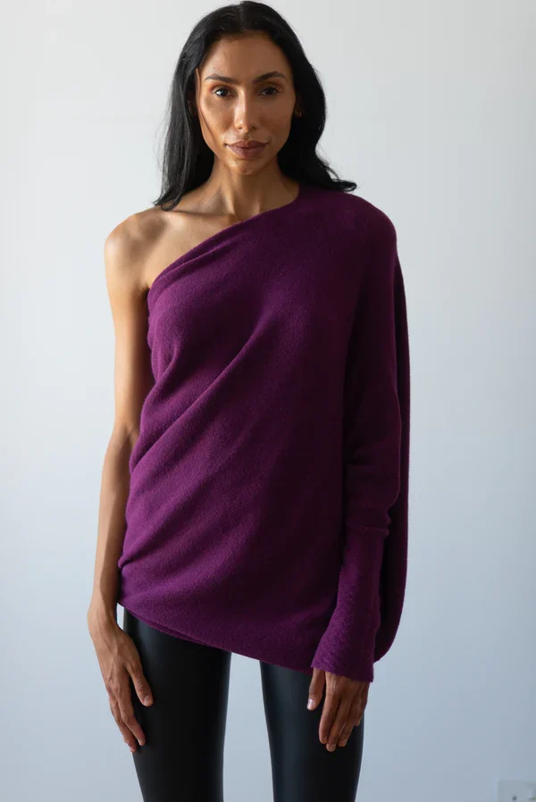 Asymmetrisch Drapierter Pullover
