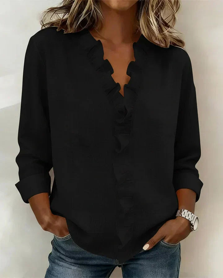 Beatrice | Edle V-Ausschnitt Bluse