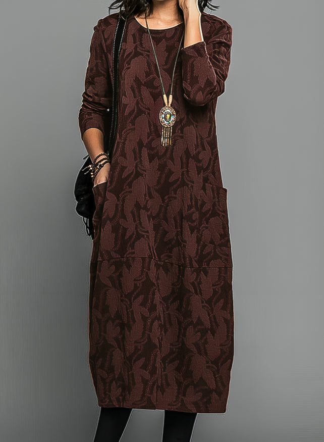 Cassie | Lässiges Winterkleid mit Rundhalsausschnitt