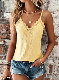 Sizzle Öse Kontrast Spitze Cami Top