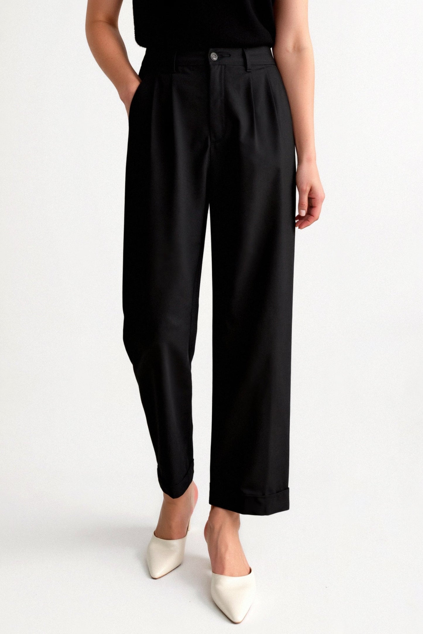 Klassische Wide-Leg Hose mit hohem Bund für stilvolle Outfits