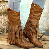 Celeste - Stylische Damenstiefel mit eleganter Quastenverzierung und stabilem Absatz