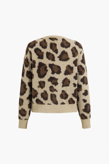 Leona | Weicher Strick-Cardigan mit Leopardenmuster – Trendy & Bequem