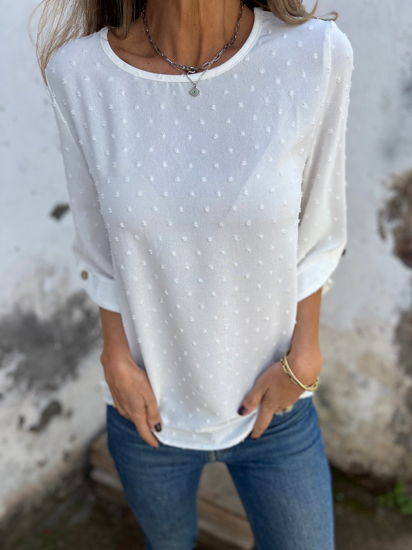 BENEDICTE - LOCKERE BLUSE MIT ÄRMELN