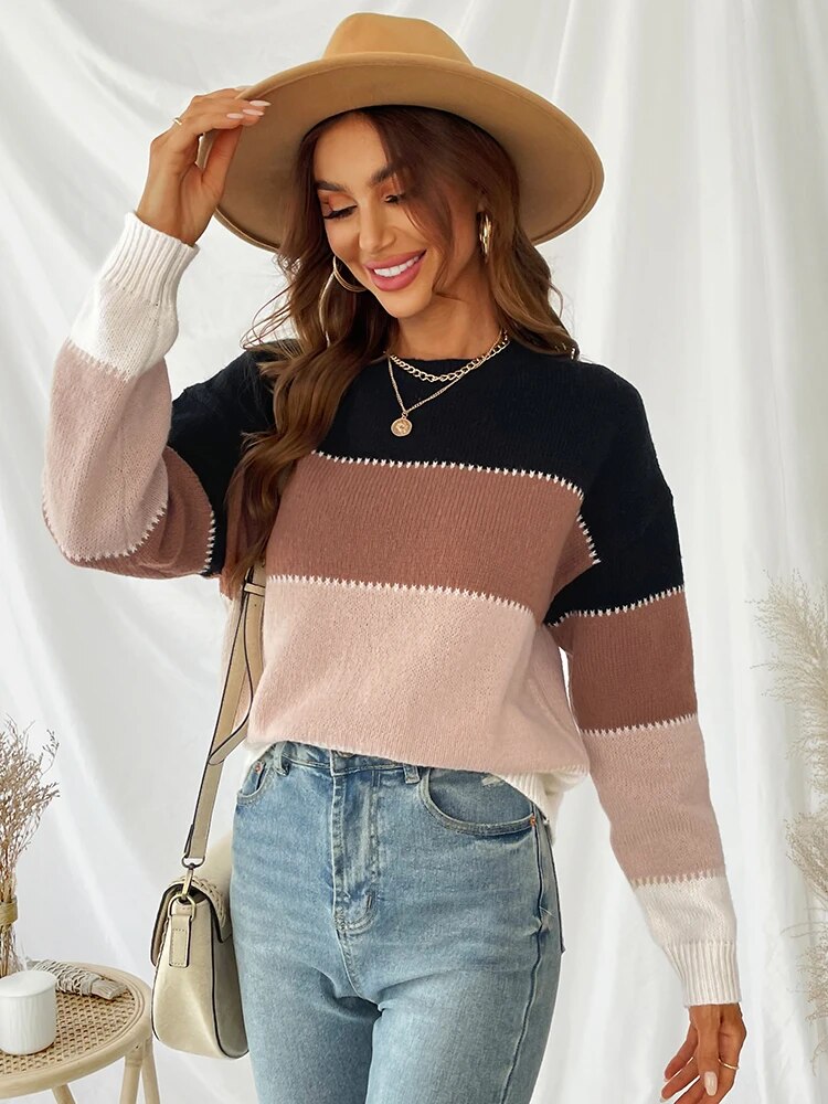 Gestreifter Strickpullover