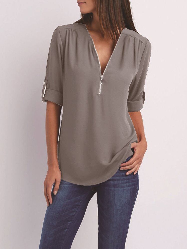 Langärmelige Lockere Bluse