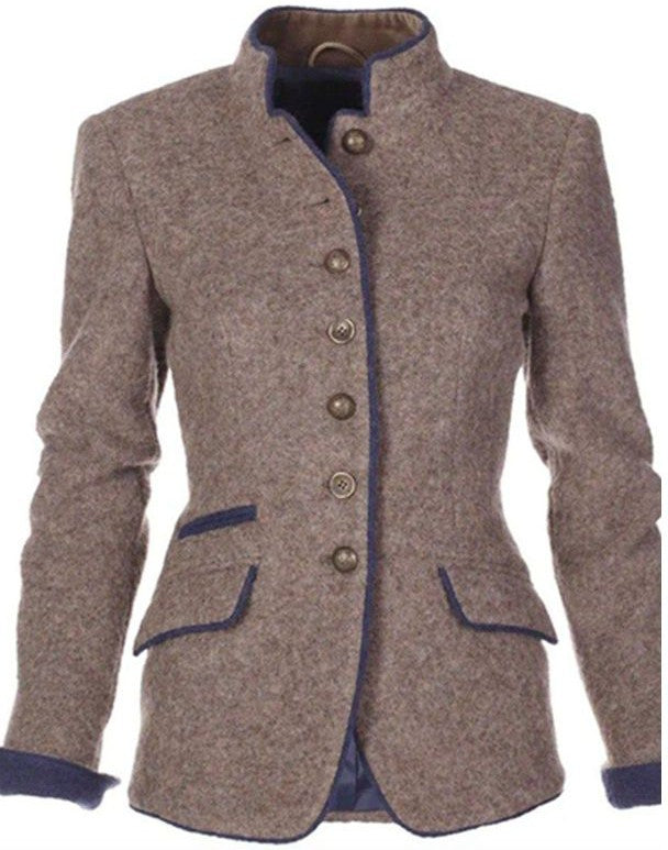 Schicke langärmelige Strickjacke in Uni-Farbe für modebewusste Frauen