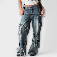 Cindy - Utility Denim Jeans mit Knotendetail