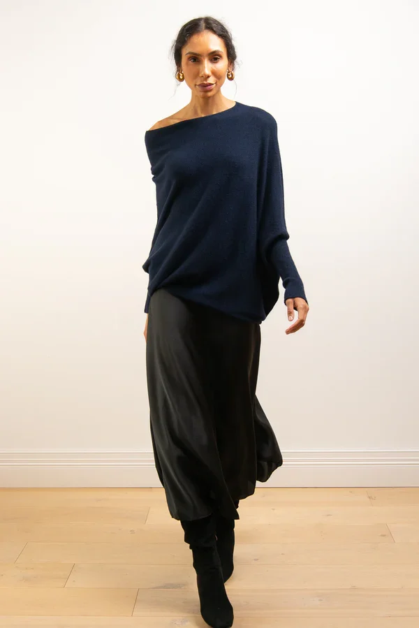 Asymmetrisch Drapierter Pullover
