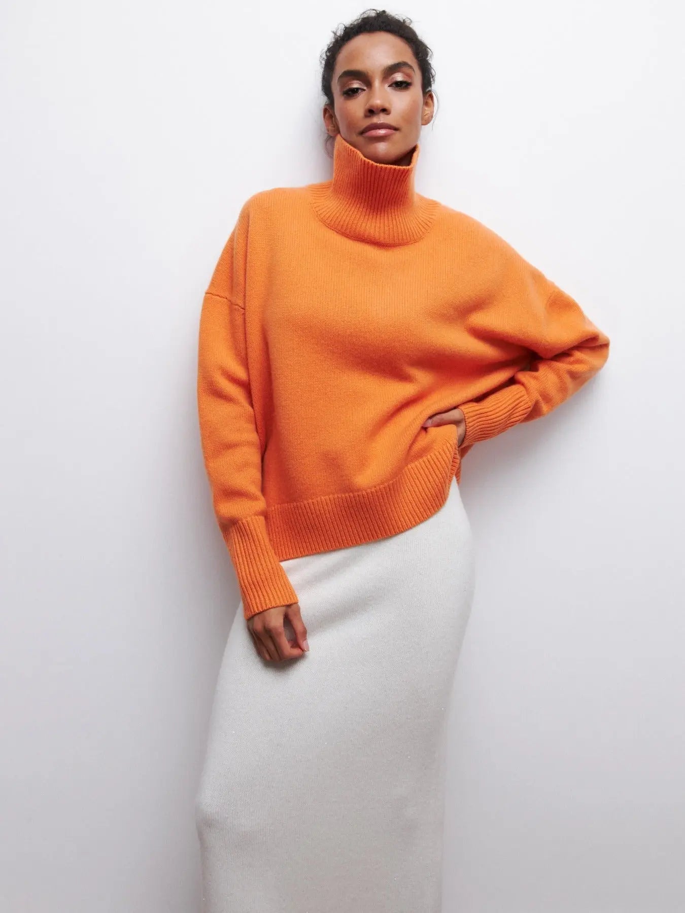 Xandra | Gestrickter Pullover Mit Langem Hals