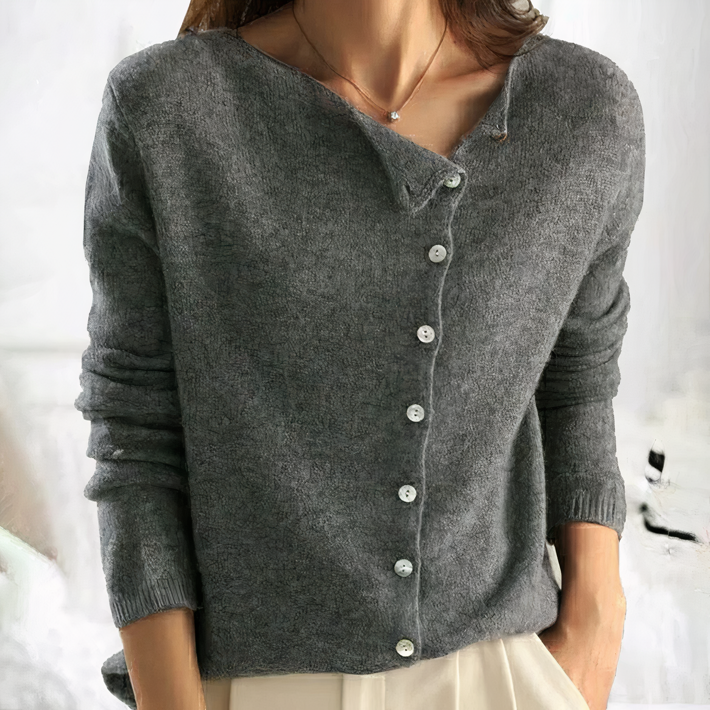 Modische Strickjacke mit Knopfverschluss - Arleth
