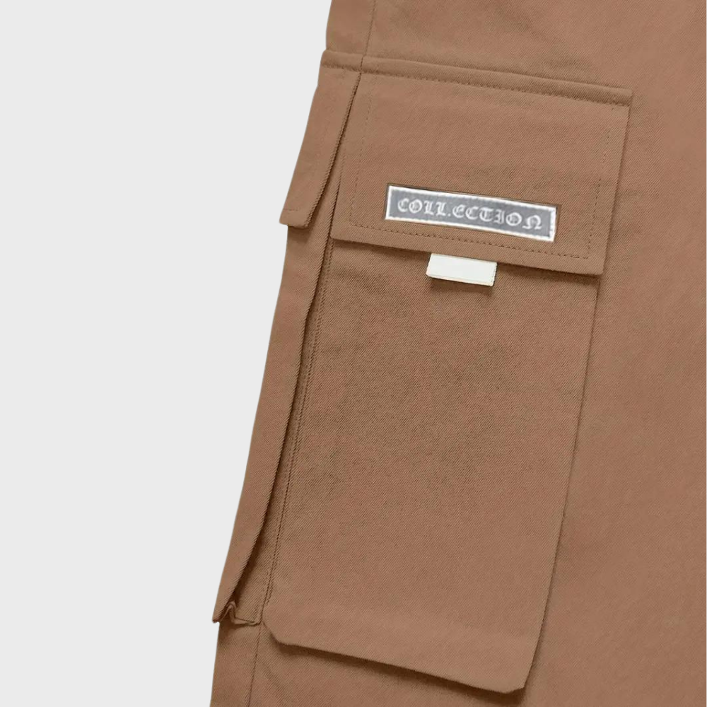 Sommerfeld™ | Herren Cargo Jogginghose – Lila Streetwear-Hose mit Reißverschlusstaschen & Bündchen