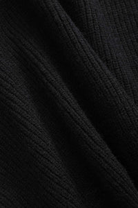 Ella | Schwarzer Strick-Cardigan mit Denim-Patches – Der perfekte Mix aus Komfort und Stil