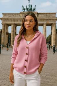 Felicia | Trendige Strickjacke mit Kapuze