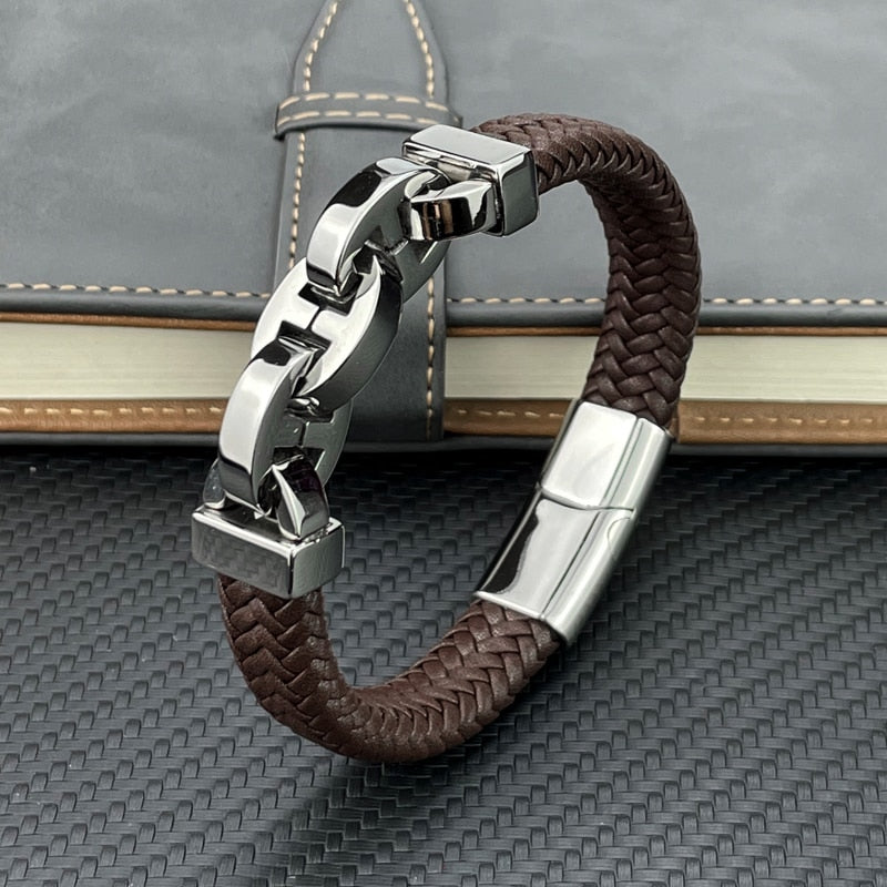 Vince - Robustes Vintage-Lederarmband für den modernen Mann
