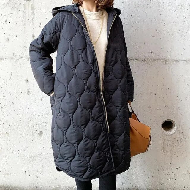 Neu Lässiger Parka-Mantel mit Kapuze aus Argyle [Letzter Tag Rabatt]