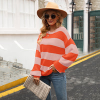 Gigi -Gestreifter Pullover in Blush