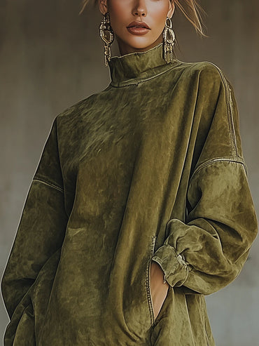 Darcie | Tunika-Kleid aus Wildleder mit Fransen