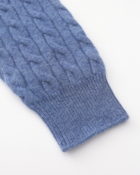 Roman | Chunky knit Herren Chasmere Pullover mit Kabelstrickmuster & Halb Reißverschluss Kragen