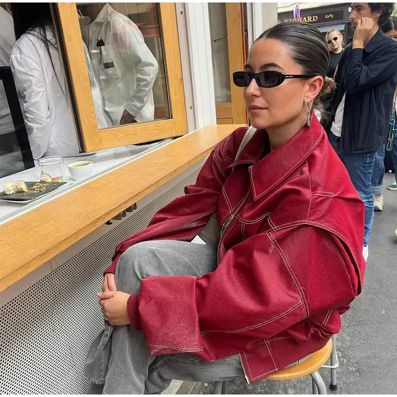 Pauline™ - Übergrößen-Lederjacke