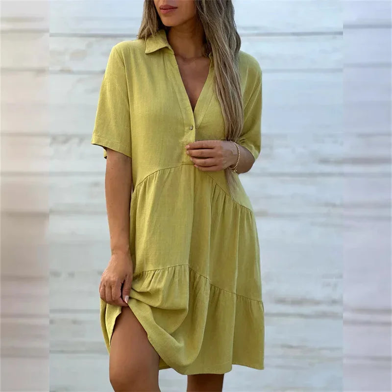 Livi | Elegantes Damenkleid mit V-Ausschnitt