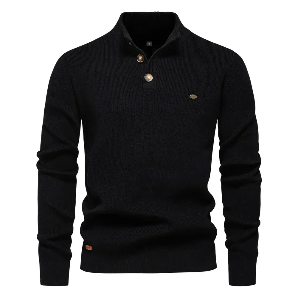 Konrad | Stilvoller Herrenpullover mit Knopfdesign
