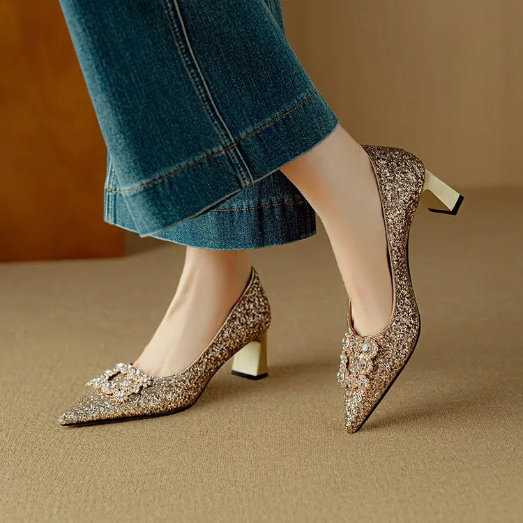 Katrien | Glitzer-Pumps