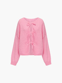 Rahel | Weiche Strickjacke mit Schleife