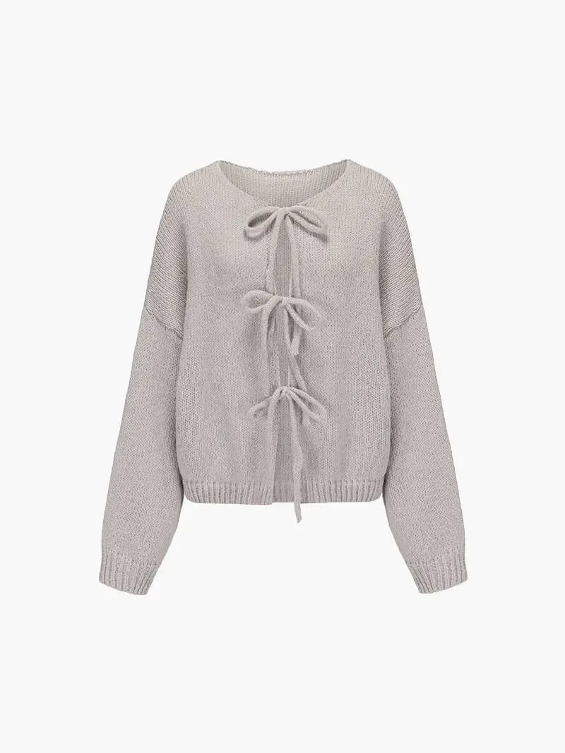 Rahel | Weiche Strickjacke mit Schleife