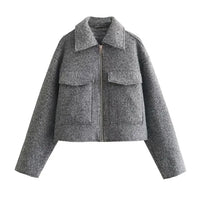 Carla - Modische kurze Herbstjacke mit Luxus-Reißverschluss für Frauen