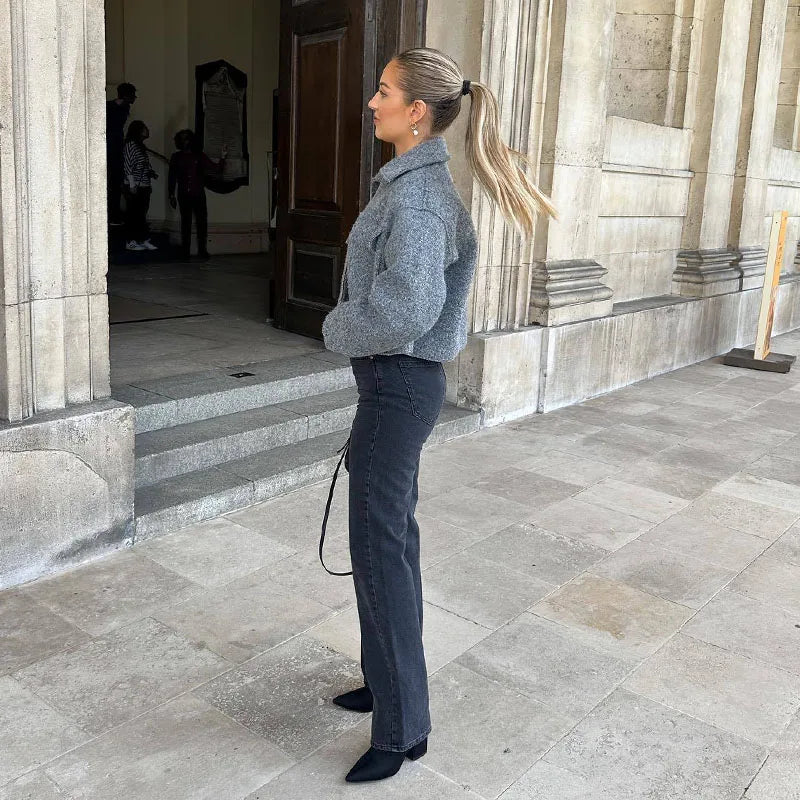 Carla - Modische kurze Herbstjacke mit Luxus-Reißverschluss für Frauen
