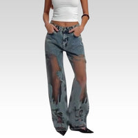 STELLA | JEANS MIT VINTAGE MESH PATCHWORK PRINT