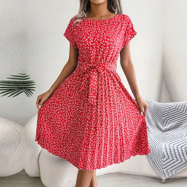 Sommerliches Chiffonkleid mit Blumenmuster