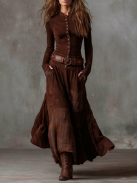 Michelle | Maxikleid aus Wildleder