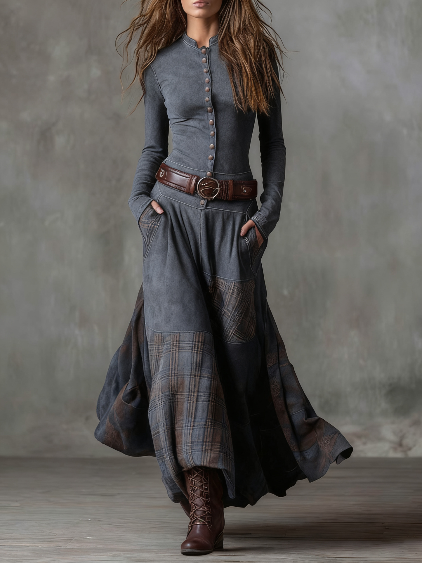 Michelle | Maxikleid aus Wildleder