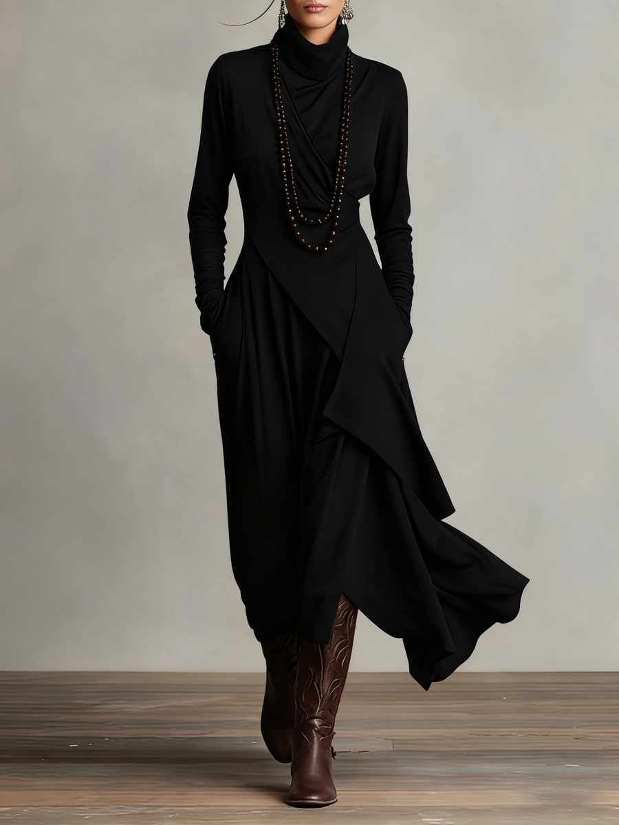 Patrizia – Asymmetrisches Maxikleid im Tunika-Stil