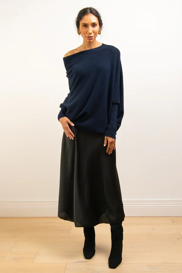Asymmetrisch Drapierter Pullover