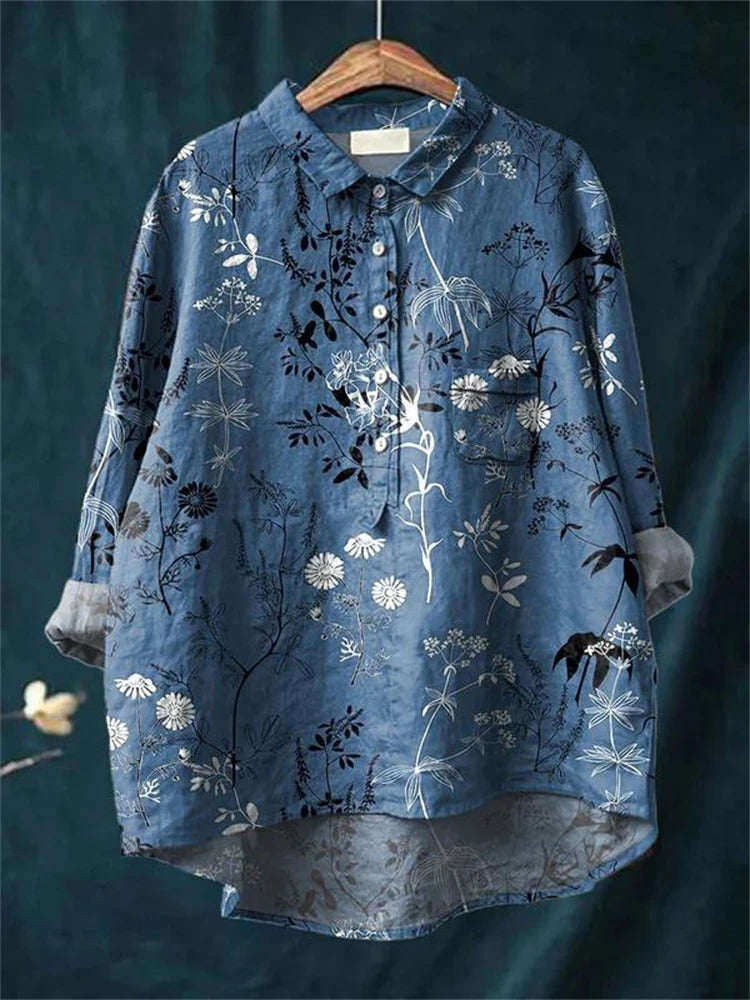 Amita | Vintage-Bluse mit Blumenmuster