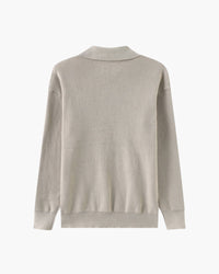 Aaron | Cozy halbem Reißverschluss Herren Gerippt Strickpullover mit Polokragen