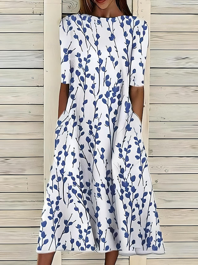 Sela™ – Sommerliches Midikleid mit elegantem Blumenprint