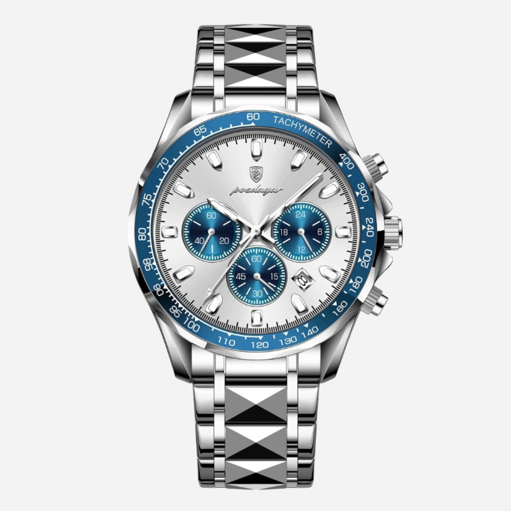 Luxuriöse Herren-Sportuhr mit wasserdichtem Quarzwerk und Chronograph
