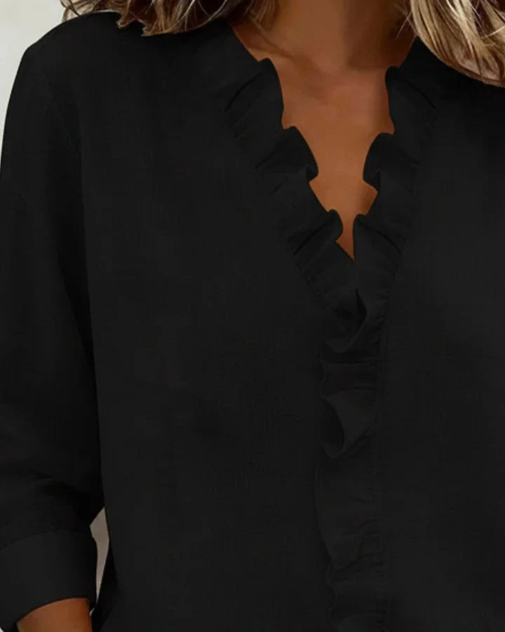Beatrice | Edle V-Ausschnitt Bluse
