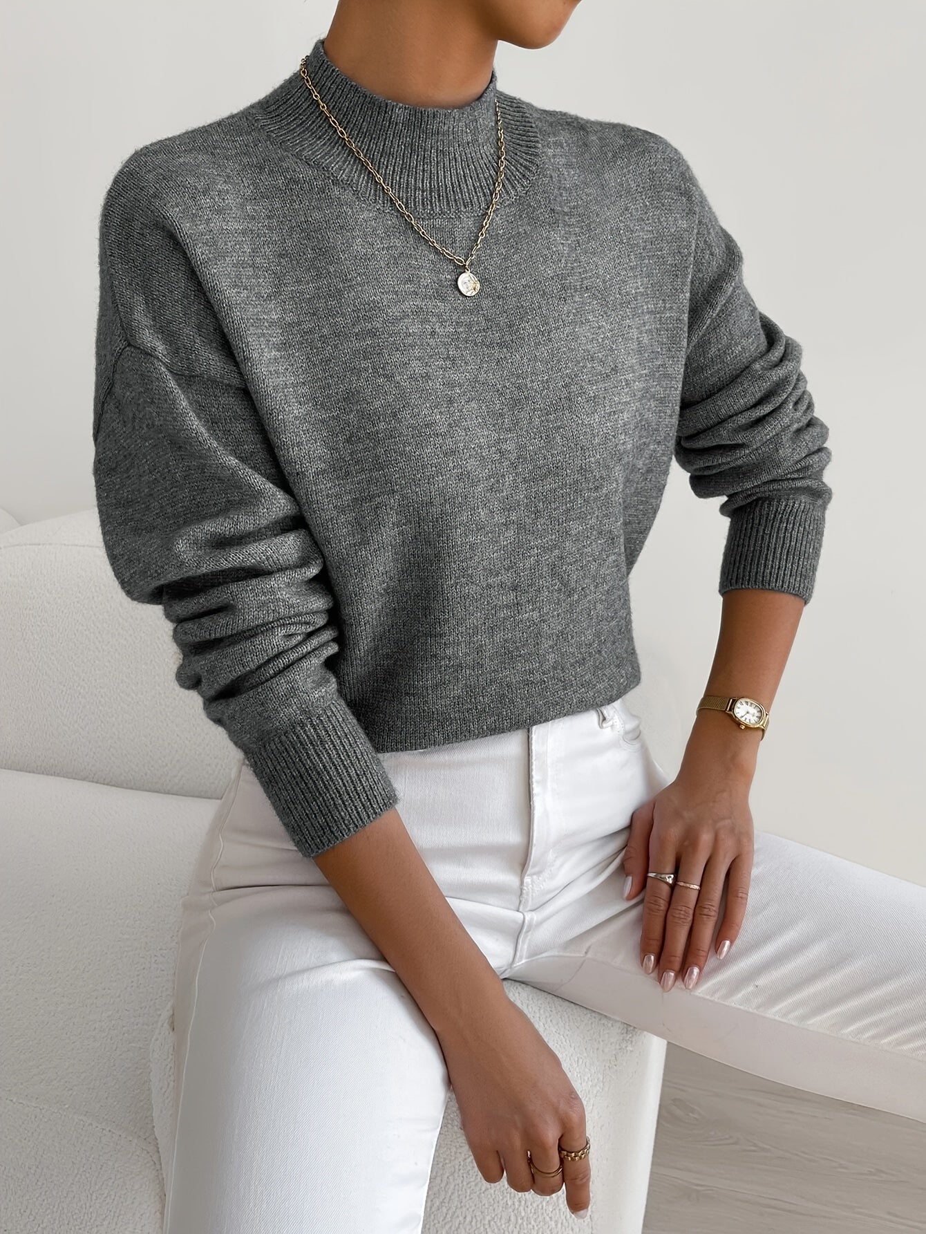 Gemütlicher eleganter Rollkragenpullover
