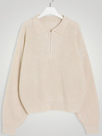 Wencke | Eleganter Damenpullover mit Gefaltetem Kragen