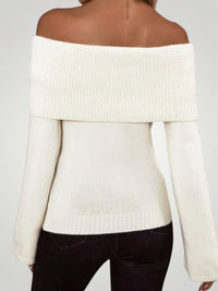 Rosina | Gestrickter Pullover mit Nacktem Schulterausschnitt