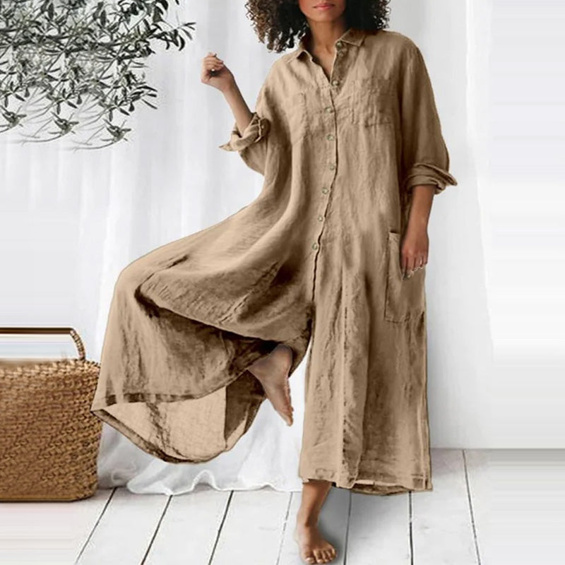 Woman Weites Overallkleid