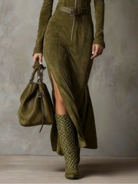 Alessia | Langes Kleid aus Wildleder
