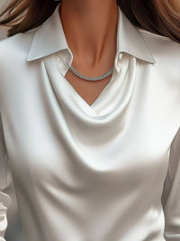 Demi - Elegante Bluse mit drapiertem Kragen