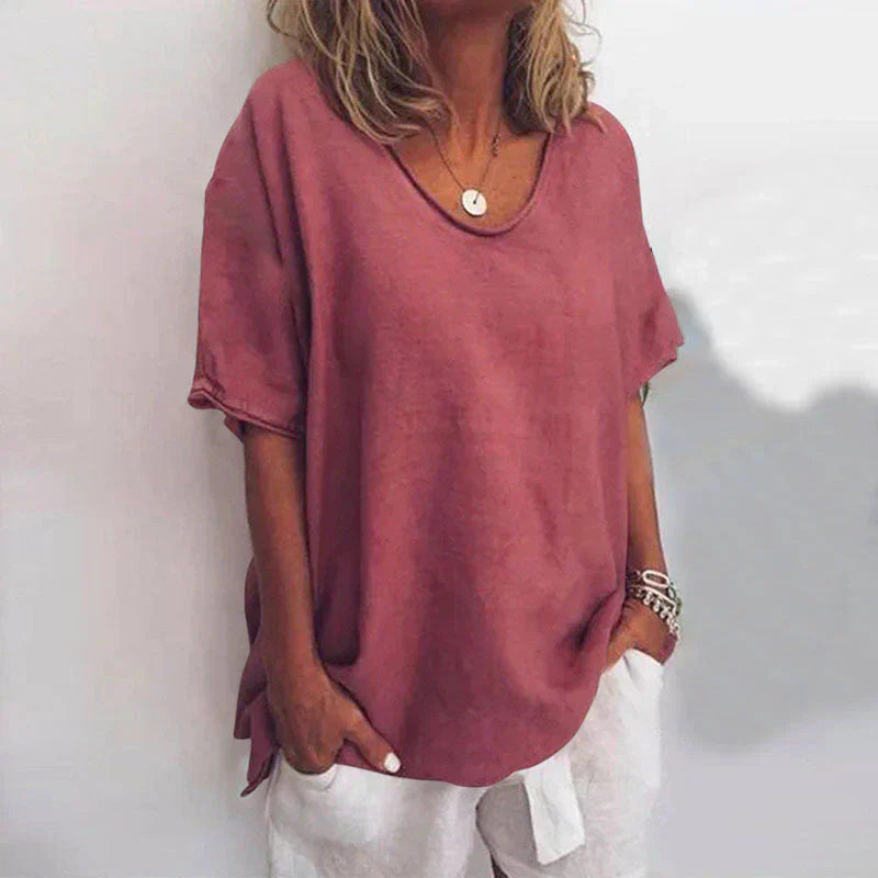 KATHIE - LOCKERES T-SHIRT MIT RUNDHALSAUSSCHNITT